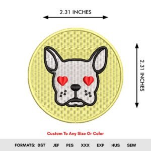Love Dog Machine Embroidery Pattern For Valentine's Day