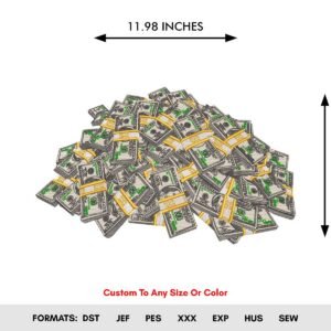 Dollar Notes Money Piles Embroidery Design