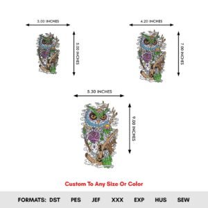 Owl Bird Machine Embroidery Design