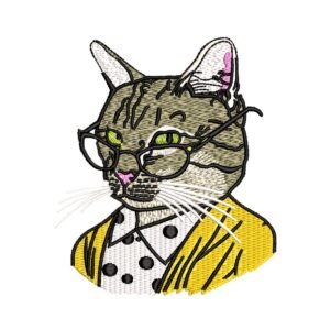 Cute Animal Tabby Cat Embroidery Pattern