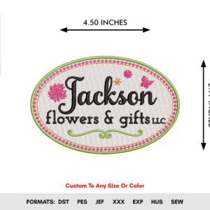 Flower Badge Machine Embroidery Pattern Design