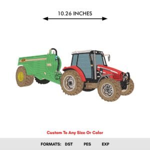 Farming Tractor Truck Machine Embroidery Design