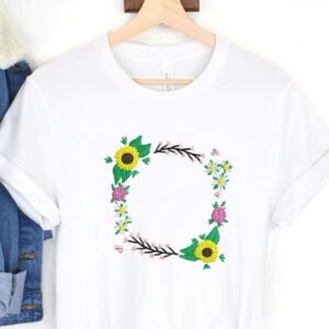Sunflower Wreath With Monogram Embroidery Pattern