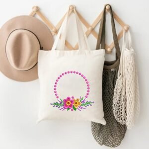 Floral Wreath Machine Embroidery Pattern Monogram Flower Frame