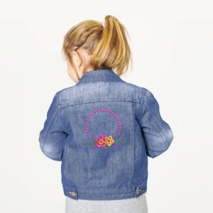 Floral Wreath Machine Embroidery Pattern Monogram Flower Frame