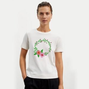 Floral Wreath Embroidery Designs & Frame Instant Download