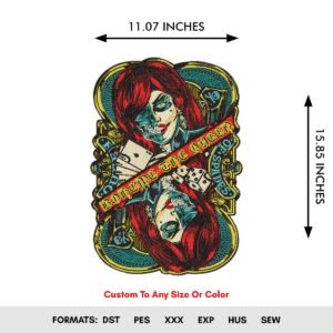 Gasp Queen Spades Machine Embroidery Pattern