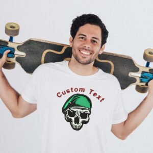 Green Cap Skull Design For Machine Embroidery