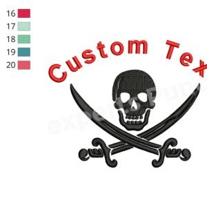 Skull With Swords Machine Embroidery Design File