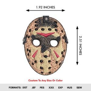 Fri 13th Mask Embroidery Pattern For Clothing And Decorations