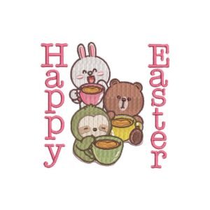 Happy Easter Bunny Machine Embroidery Pattern