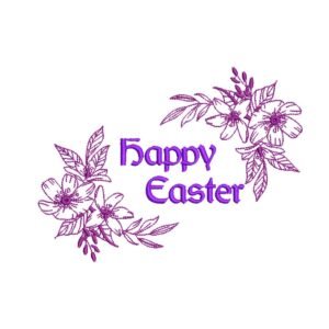 Easter Floral Monogram Machine Embroidery Pattern