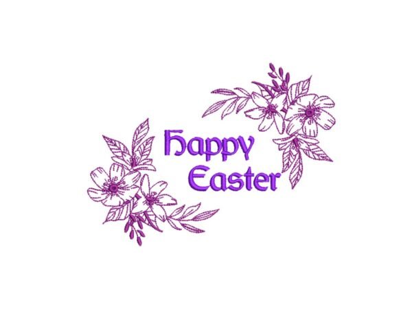Easter Floral Monogram Machine Embroidery Pattern