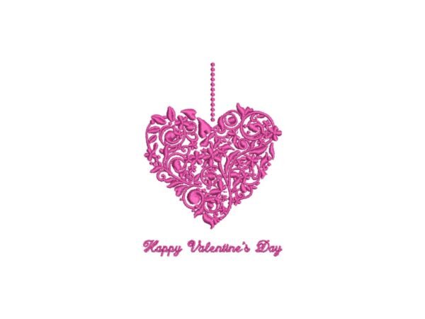 Happy Valentine's Day Heart Embroidery Pattern