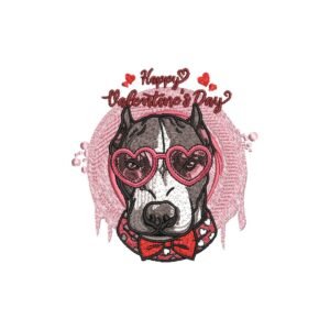 Valentine's Dog Machine Embroidery Pattern