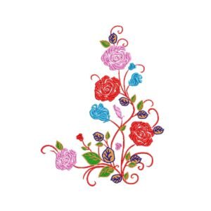 Rose Flower Border Machine Embroidery Design