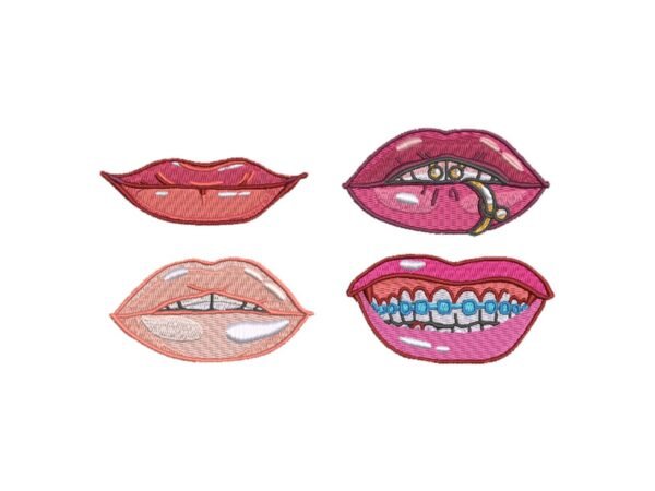 Sexy Lips Machine Embroidery Mouth Pattern