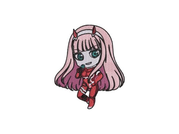 Zero Two Chibi Machine Embroidery Pattern