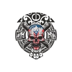 Compadre Taino Skull Machine Embroidery Pattern