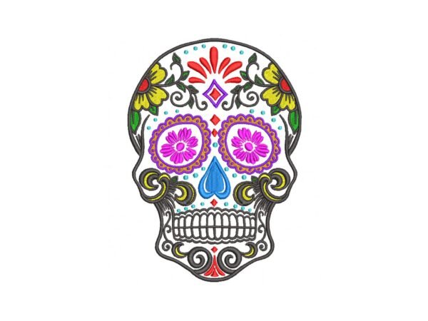 Day of Dead Skull Machine Embroidery Design