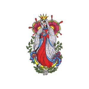 Sugar Skull With Flowers Machine Embroidery Pattern