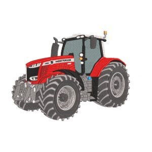 Red Farm Tractor Machine Embroidery Design