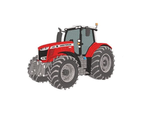 Red Farm Tractor Machine Embroidery Design