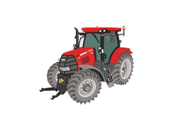 Red Farm Tractor Machine Embroidery Design