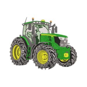 Green Tractor Machine Embroidery Design
