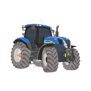 Blue Tractor Machine Embroidery Design