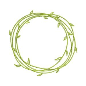 Laurel Wreath Frame Embroidered Green Vine Leaf Wreath