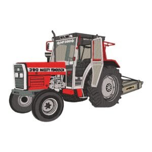 Red Farm Tractor Embroidery Pattern Machine embroidery design.