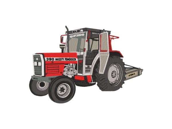 Red Farm Tractor Embroidery Pattern Machine embroidery design.