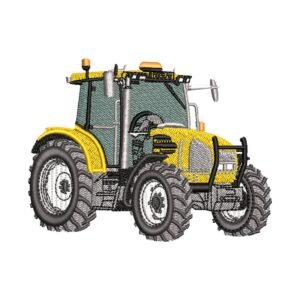 Yellow Farm Tractor Machine Embroidery Design