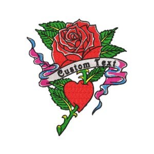 Valentine's Day Embroidered Love Rose Heart Pattern