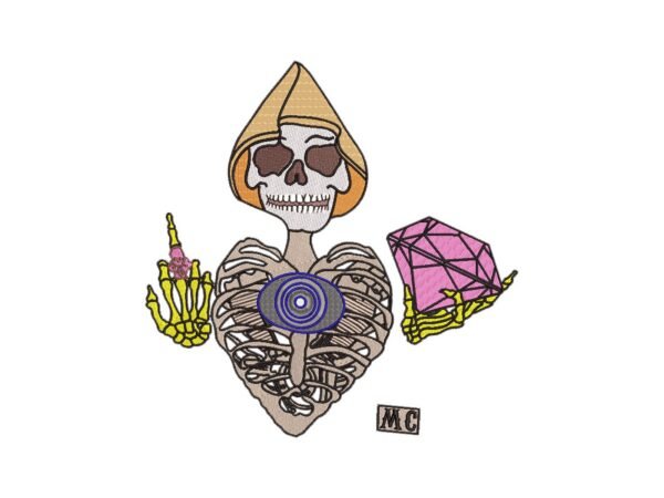 Fuck Finger Skeleton Machine Embroidery Design, Day Of The Dead