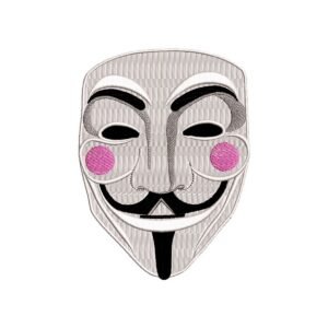 Embroidered Hacker Mask Pattern, Guy Fawkes