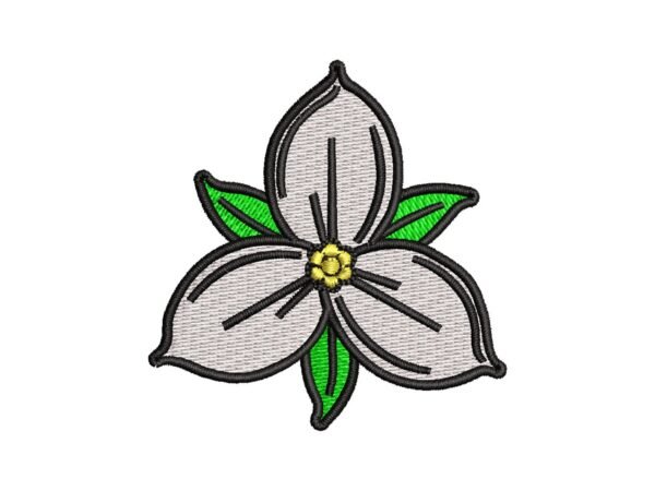 Trillium Flower Design For Embroidery Machine