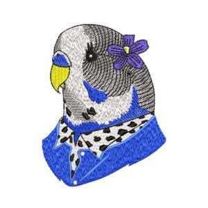 Cute Budgie Pattern Embroidery Design