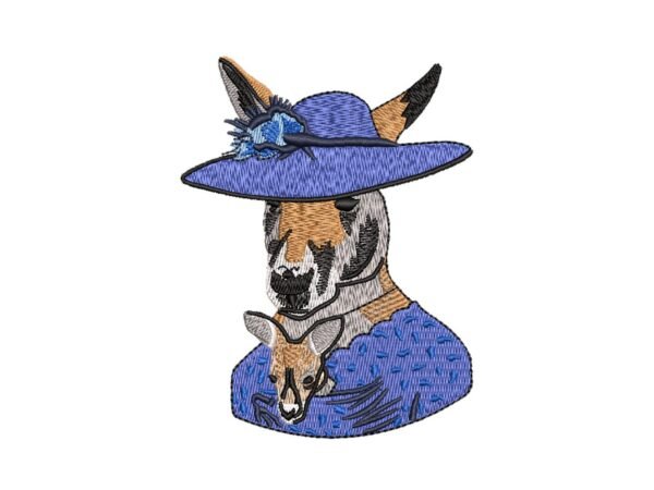 Kangaroo Lady Machine Embroidery Pattern