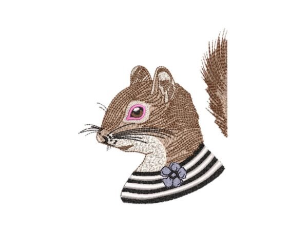 Cute Squirrel Chipmunk Machine Embroidery Pattern
