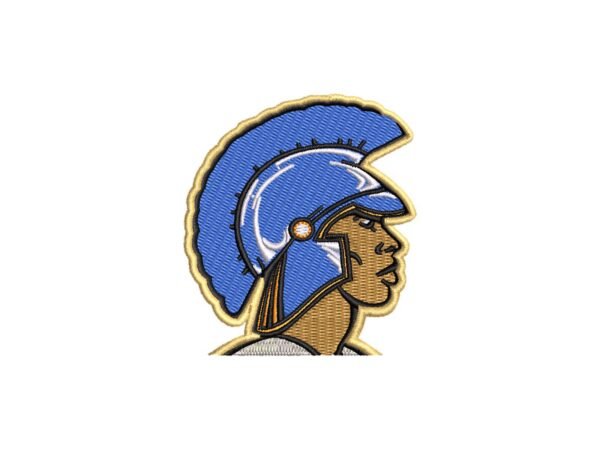 Trojan Head Machine Embroidery Pattern Spartan Mascot