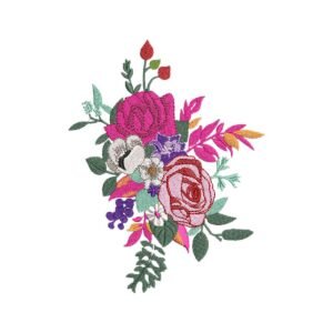Flowers Bouquet Machine Embroidery Pattern
