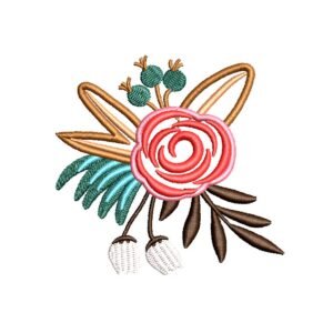 Flower Embroidery Pattern, Floral Bouquet Machine Embroidery