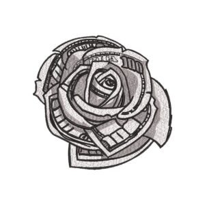 Vintage Rose Flower Machine Embroidery Pattern