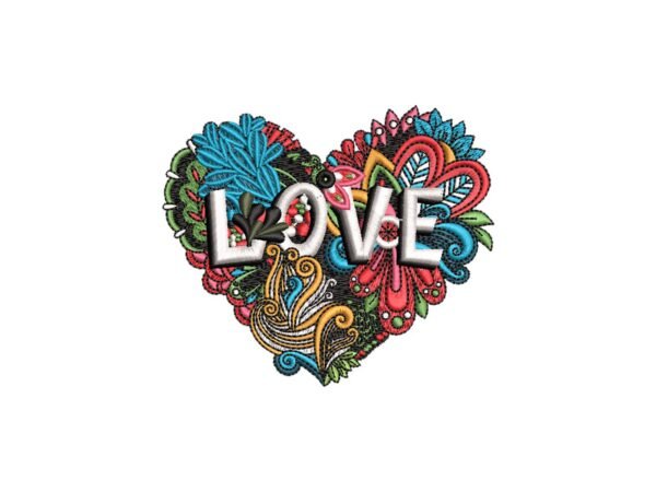 Heart Love Valentine Embroidery Pattern
