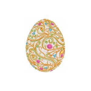 Flower Egg Baroque Machine Embroidery Pattern