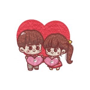 Love Couple Heart Machine Embroidery Pattern