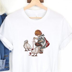 Little Girls and Farm Hens Embroidery Pattern