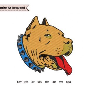 American Pitbull Machine Embroidery Pattern Design